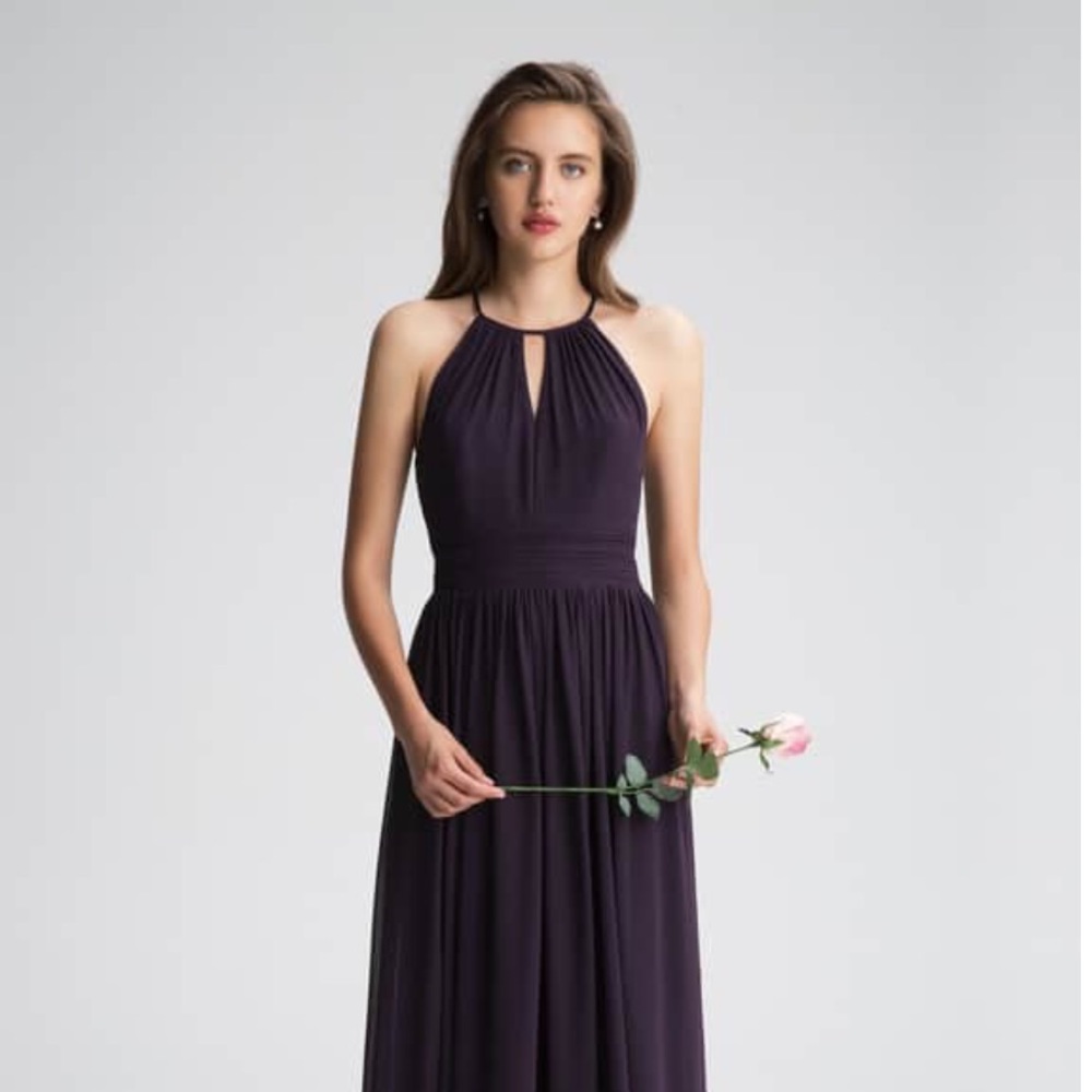 #Levkoff Keyhole Chiffon A-Line Gown